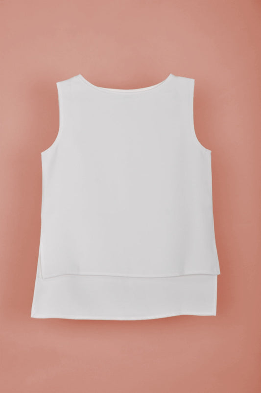 Off White Short in Front - Straight Edges NEW