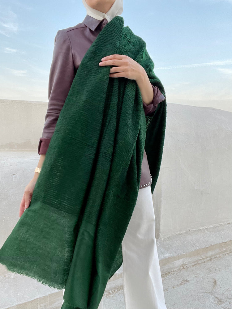 Plain Towel Pashmina - Dark Green
