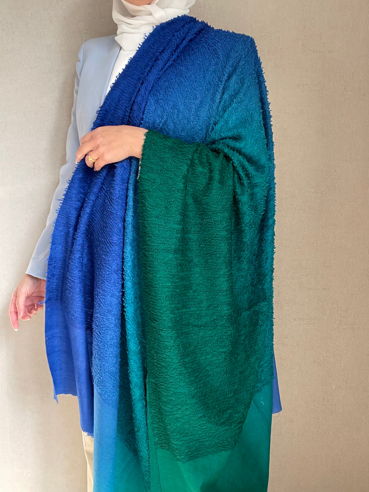 Ombre Towel Pashmina - Blue to Green