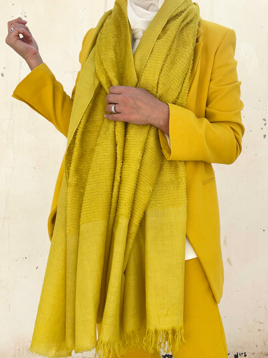 Plain Towel Pashmina - Yellow