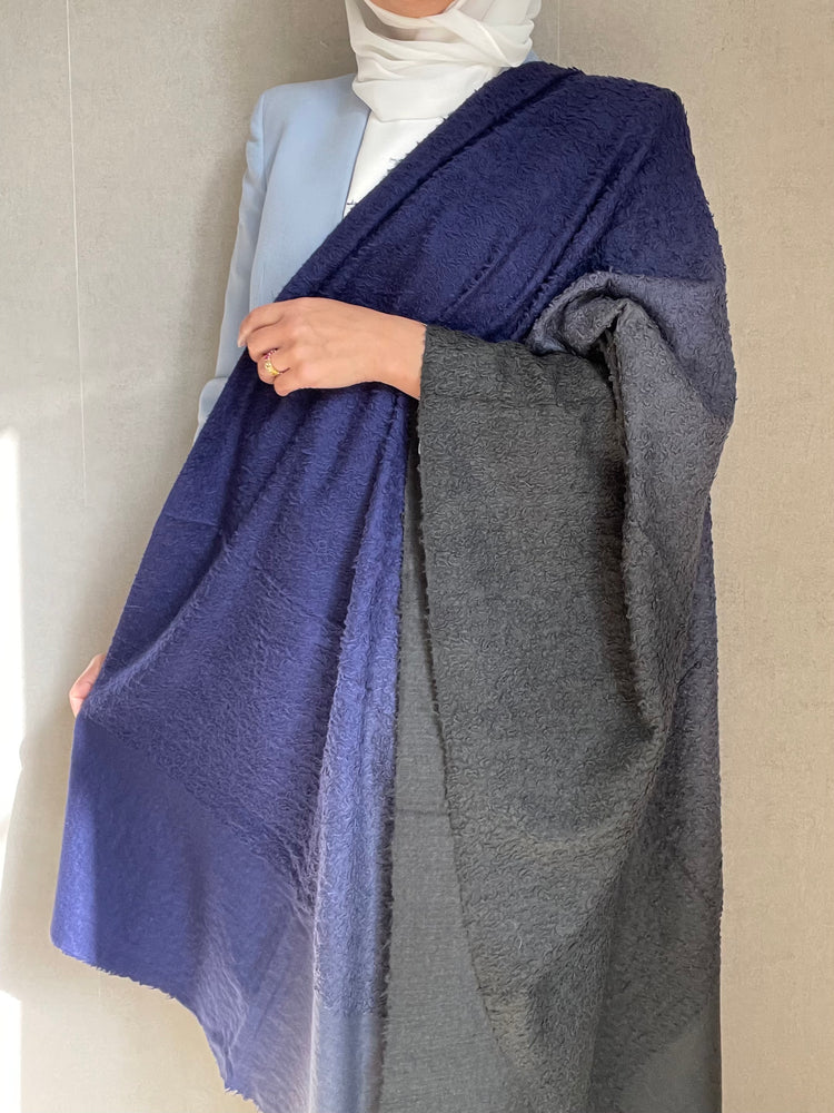 Ombre Towel Pashmina - Navy to Grey
